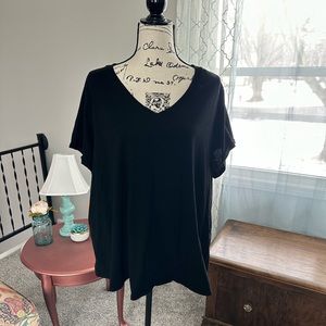 Basic black v-neck tee